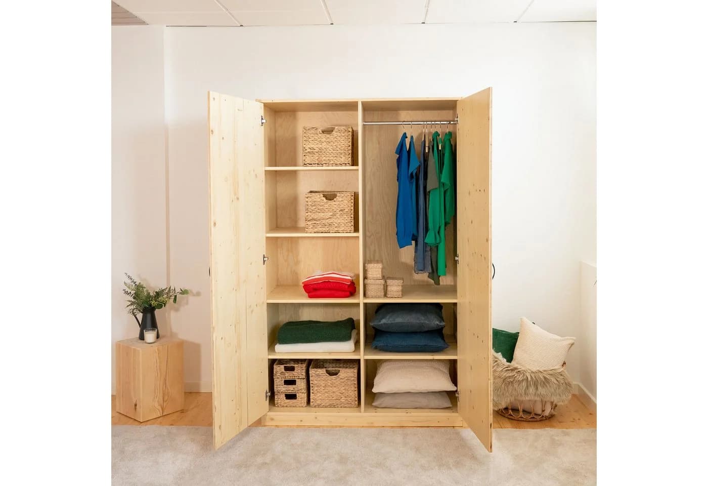 WOMONY Kleiderschrank Massivholz 2 Türen - Bild 2