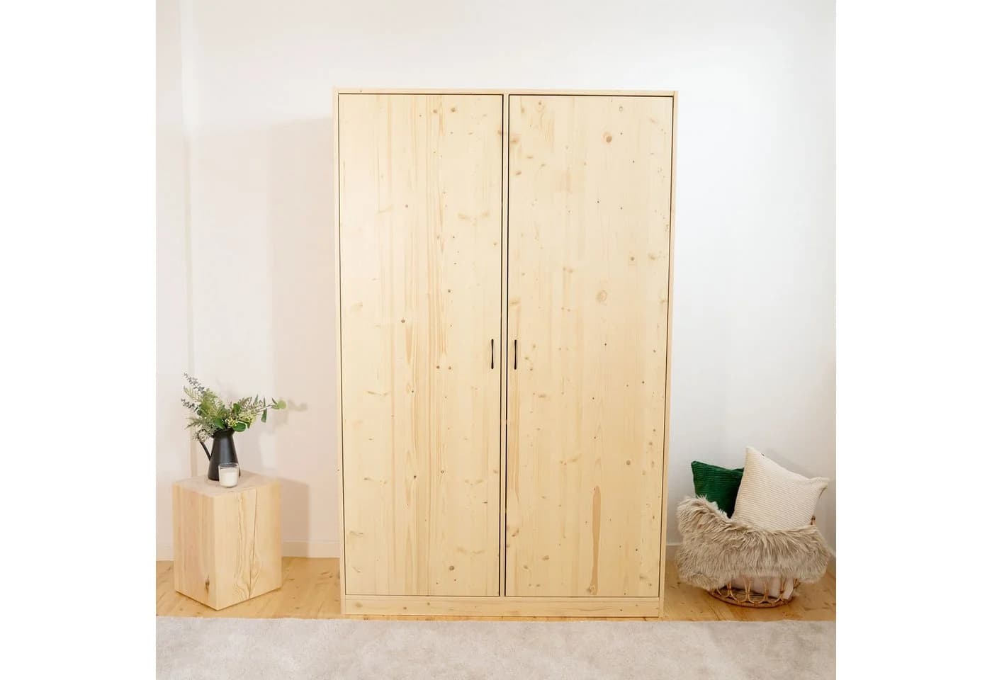 WOMONY Kleiderschrank Massivholz 2 Türen - Bild 3