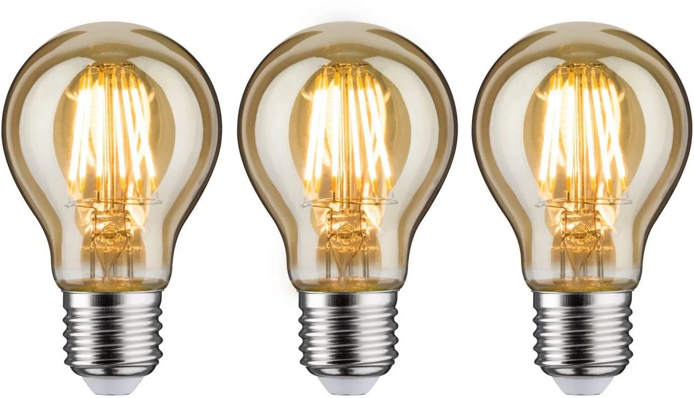 Paulmann LED-Leuchtmittel 3er Pack 6,5 W E27 Warmweiß Gold - Bild 2
