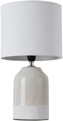 PAULEEN LED Tischleuchte Sandy Glow Keramik Stoffschirm Beige Weiß Bild 1