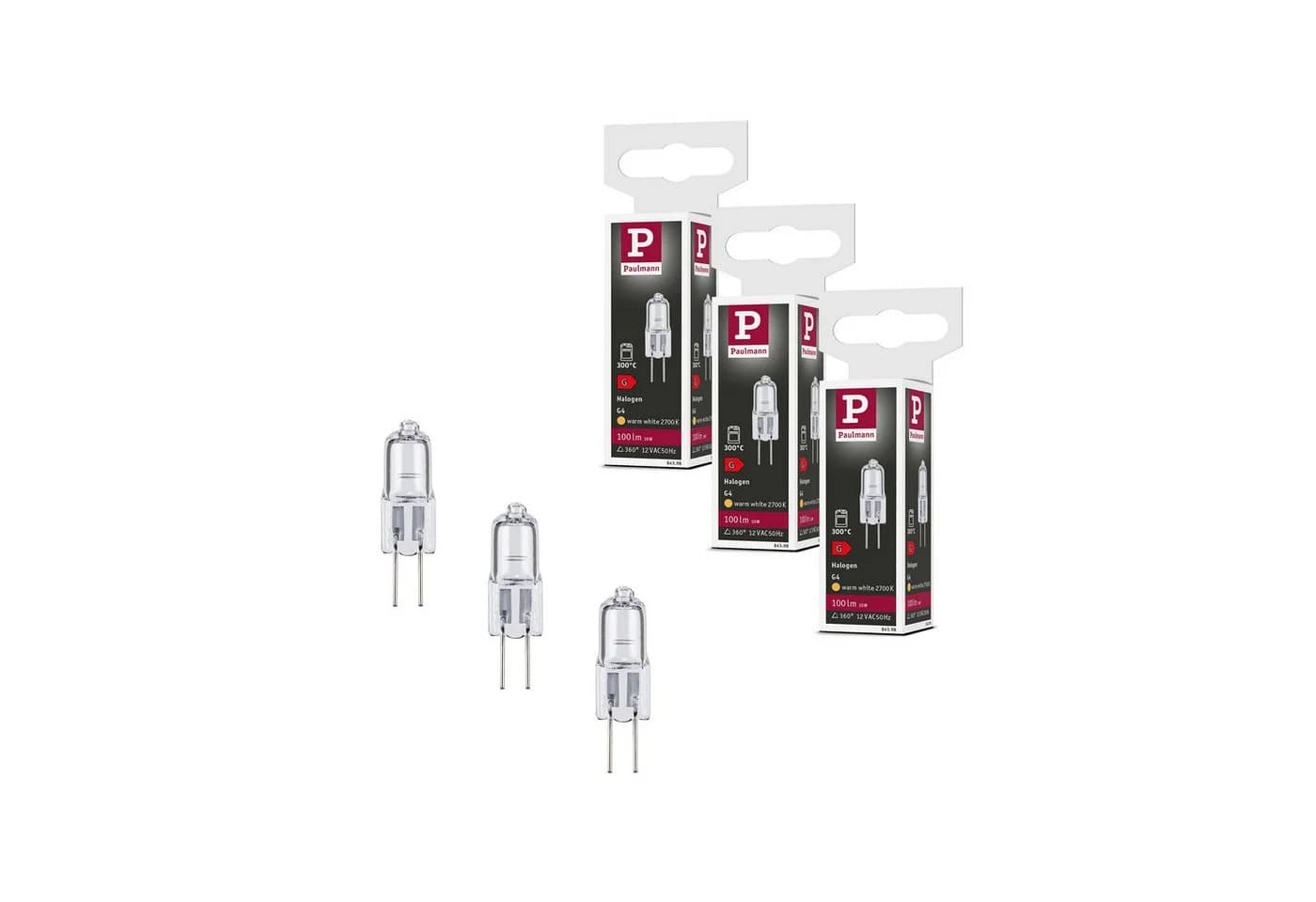 Paulmann Halogenlampen Set G4 12V 10W 3er Set Warmweiß Dimmbar - Bild 2