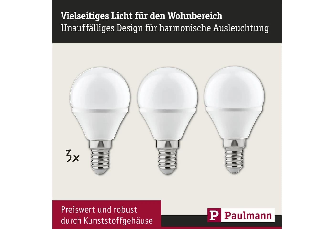 Paulmann LED-Leuchtmittel Tropfen 4W E14 Warmweiß 3er-Pack - Bild 2