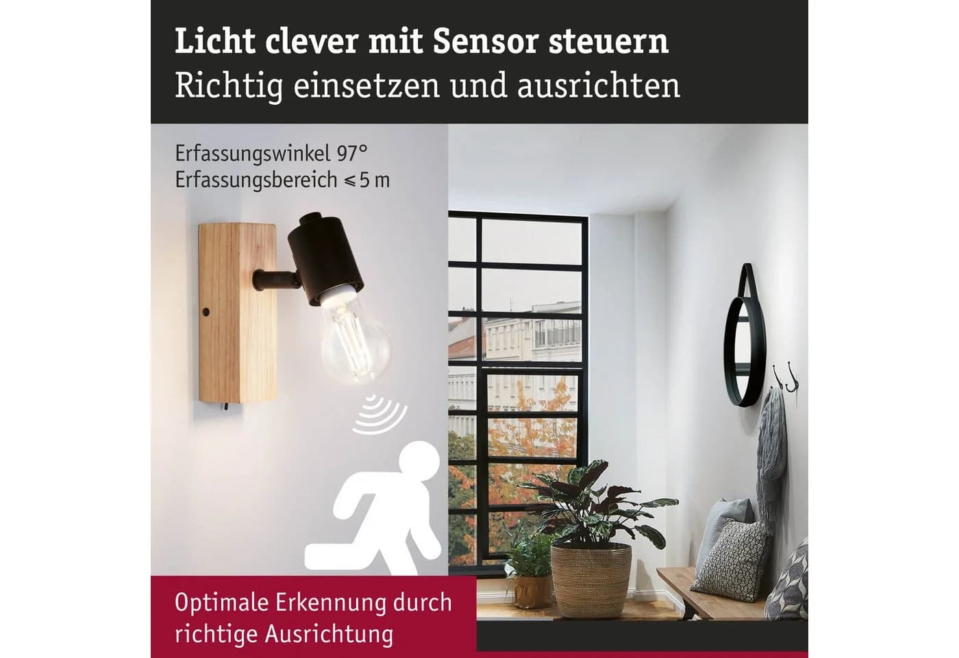 Paulmann LED-Filament AGL Motion & Daylight Sensor 806lm 2700K 7W klar E27 - Bild 4