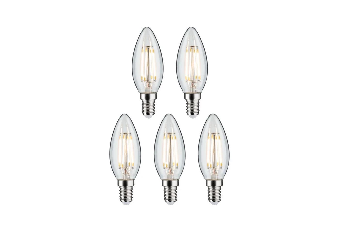 Paulmann LED-Leuchtmittel 5er Pack Kerze 470lm 2700K Warmweiß E14 - Bild 4