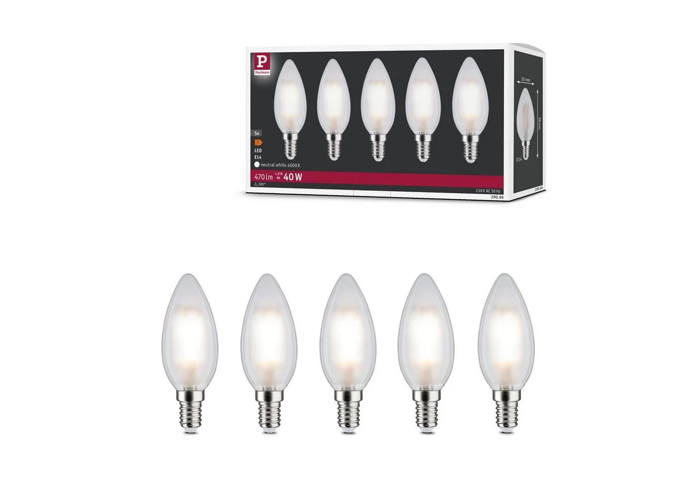 LED-Filament-Leuchtmittel in Neutralweiß, Kerzenlampen-Stil - Bild 3