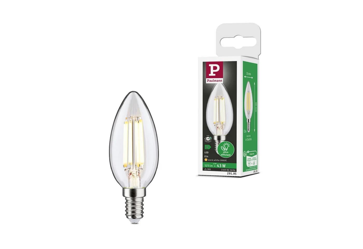 Paulmann LED-Leuchtmittel Eco-Line Filament E14 2,5W 3000K Warmweiß - Bild 2