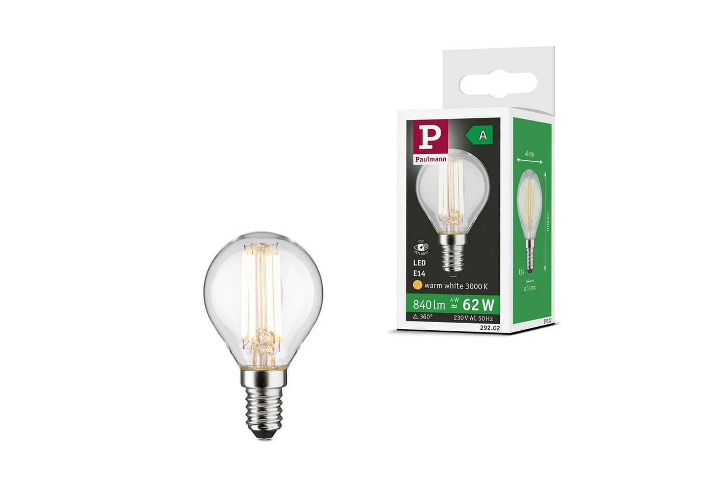 Paulmann LED-Leuchtmittel Eco-Line Tropfen 4W 840lm Warmweiß E14 - Bild 3