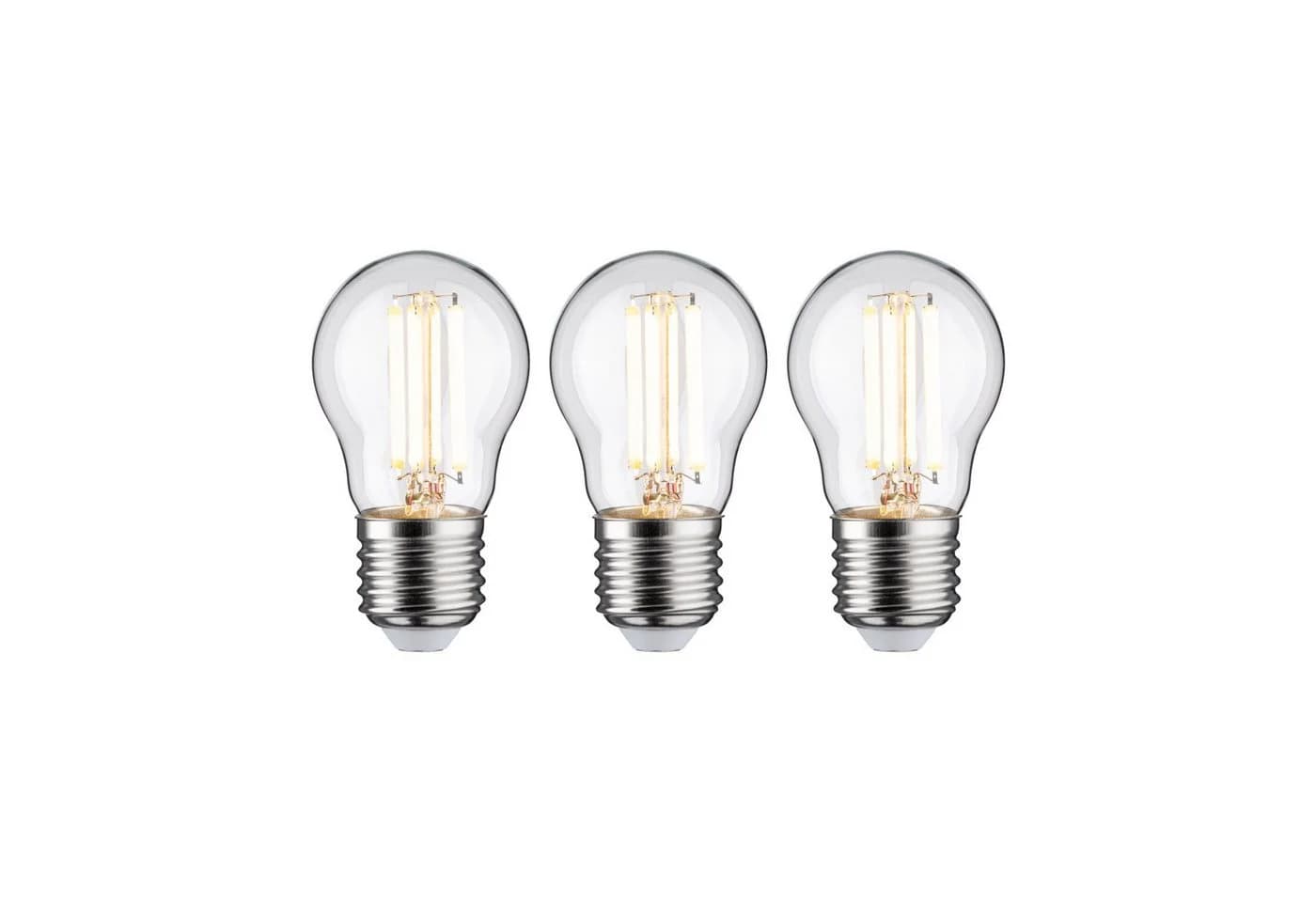Paulmann LED-Leuchtmittel Eco-Line 3er-Pack Tropfen 525lm 2,5W 3000K klar 230V, E27, Warmweiß - Bild 2