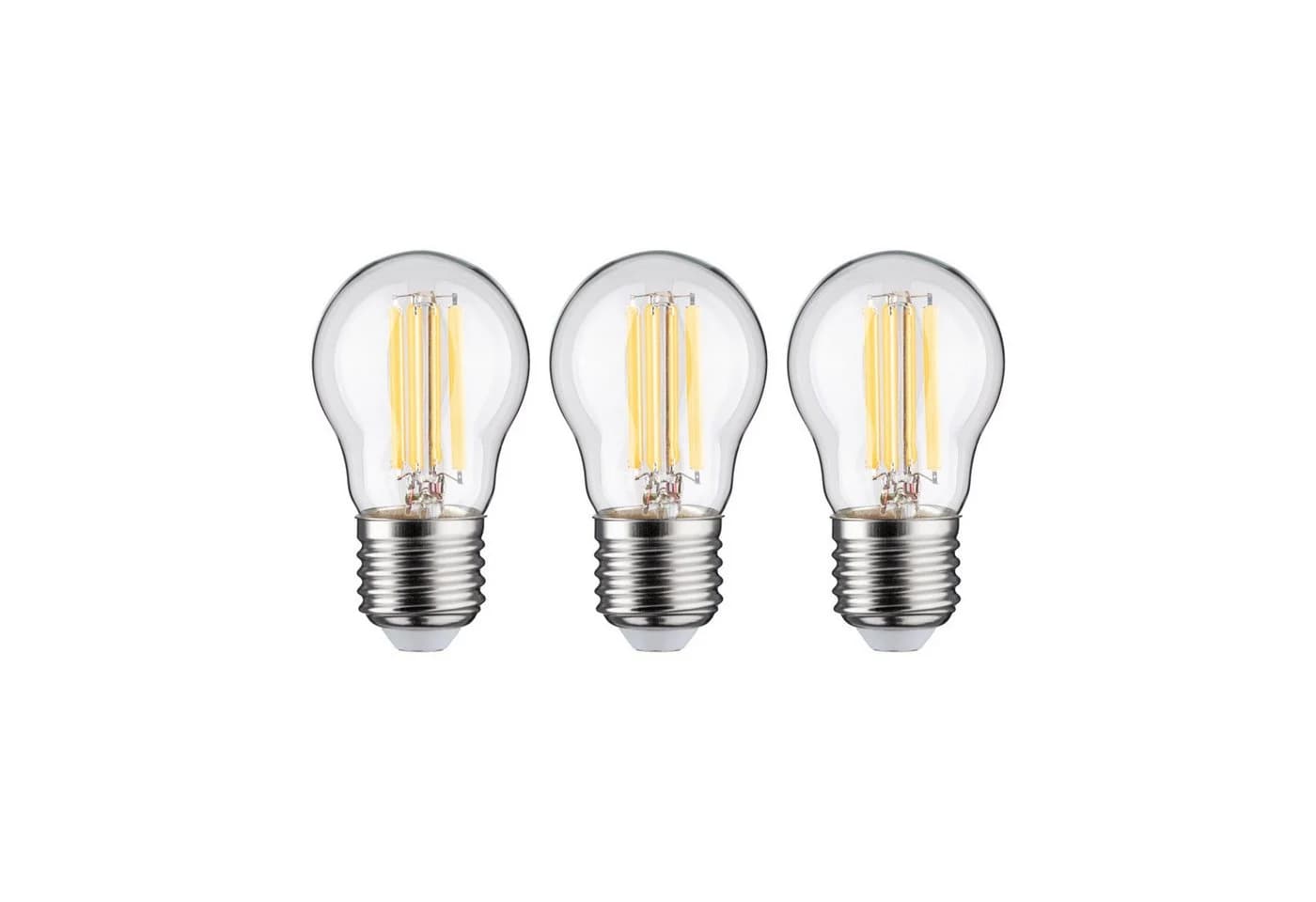 Paulmann LED-Leuchtmittel Eco-Line 3er-Pack Tropfen 525lm 2,5W 3000K klar 230V, E27, Warmweiß - Bild 4