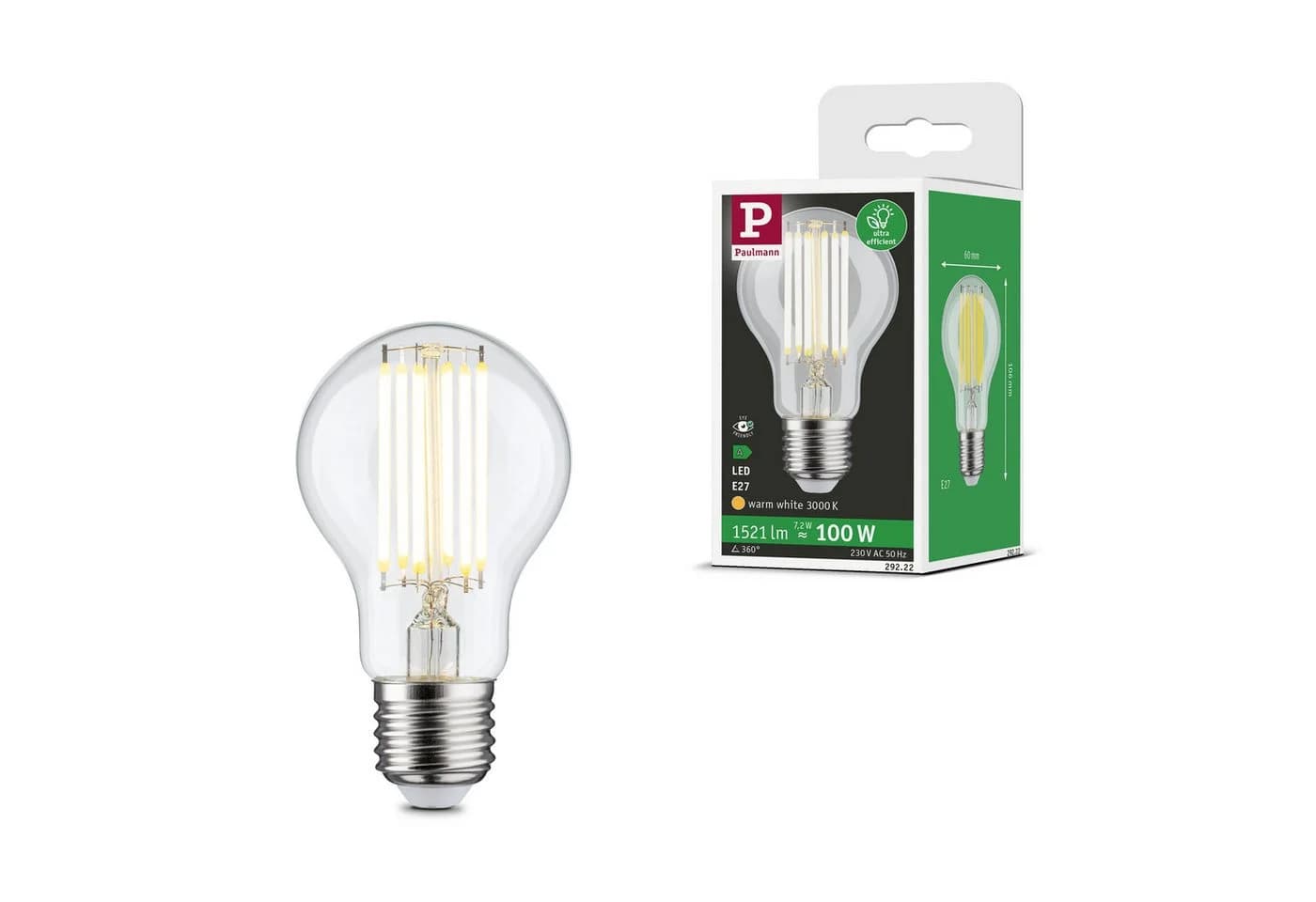 Paulmann LED-Leuchtmittel Eco-Line Filament E27 Warmweiß 7,2W 1521lm - Bild 2