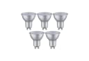 PAULMANN LED-Leuchtmittel 5er Pack 460lm 2700K 4,9W GU10 Chrom Matt Bild 2