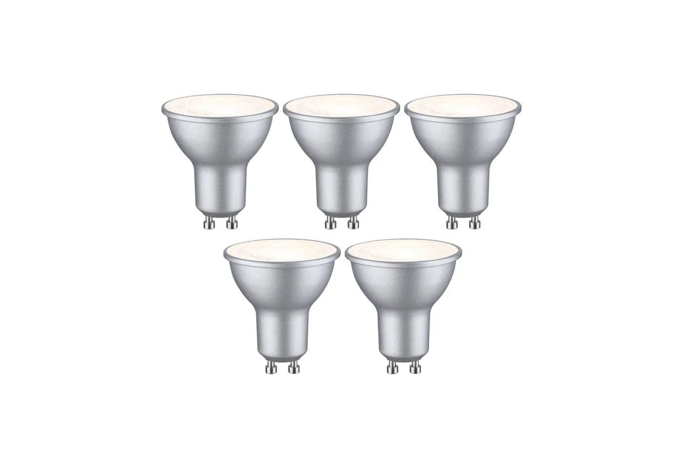 PAULMANN LED-Leuchtmittel 5er Pack 460lm 2700K 4,9W GU10 Chrom Matt - Bild 4
