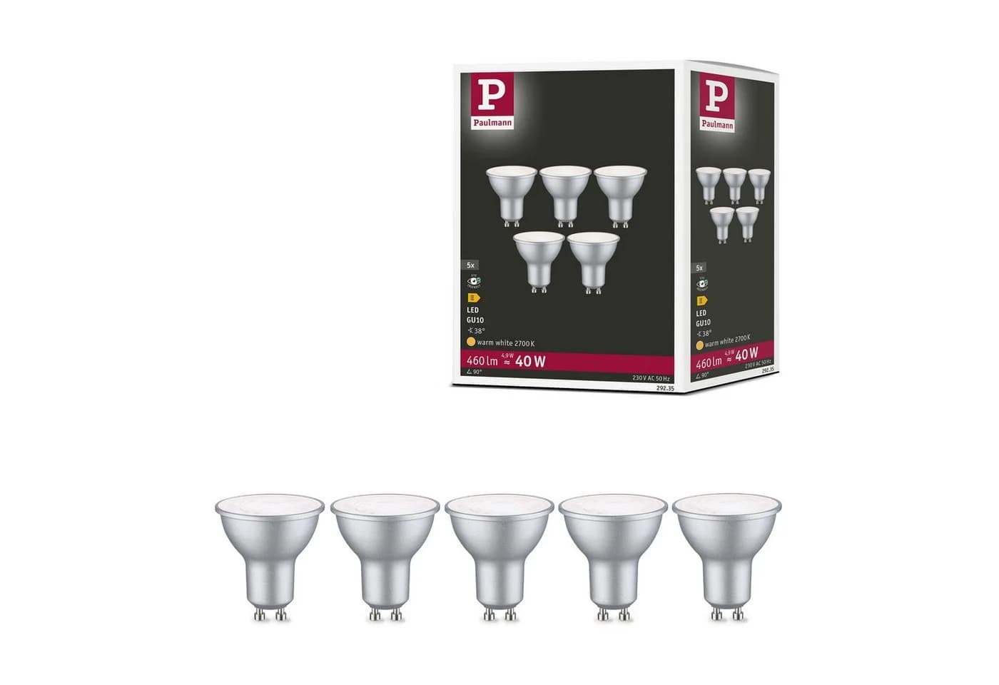 PAULMANN LED-Leuchtmittel 5er Pack 460lm 4000K 4,9W - Bild 3