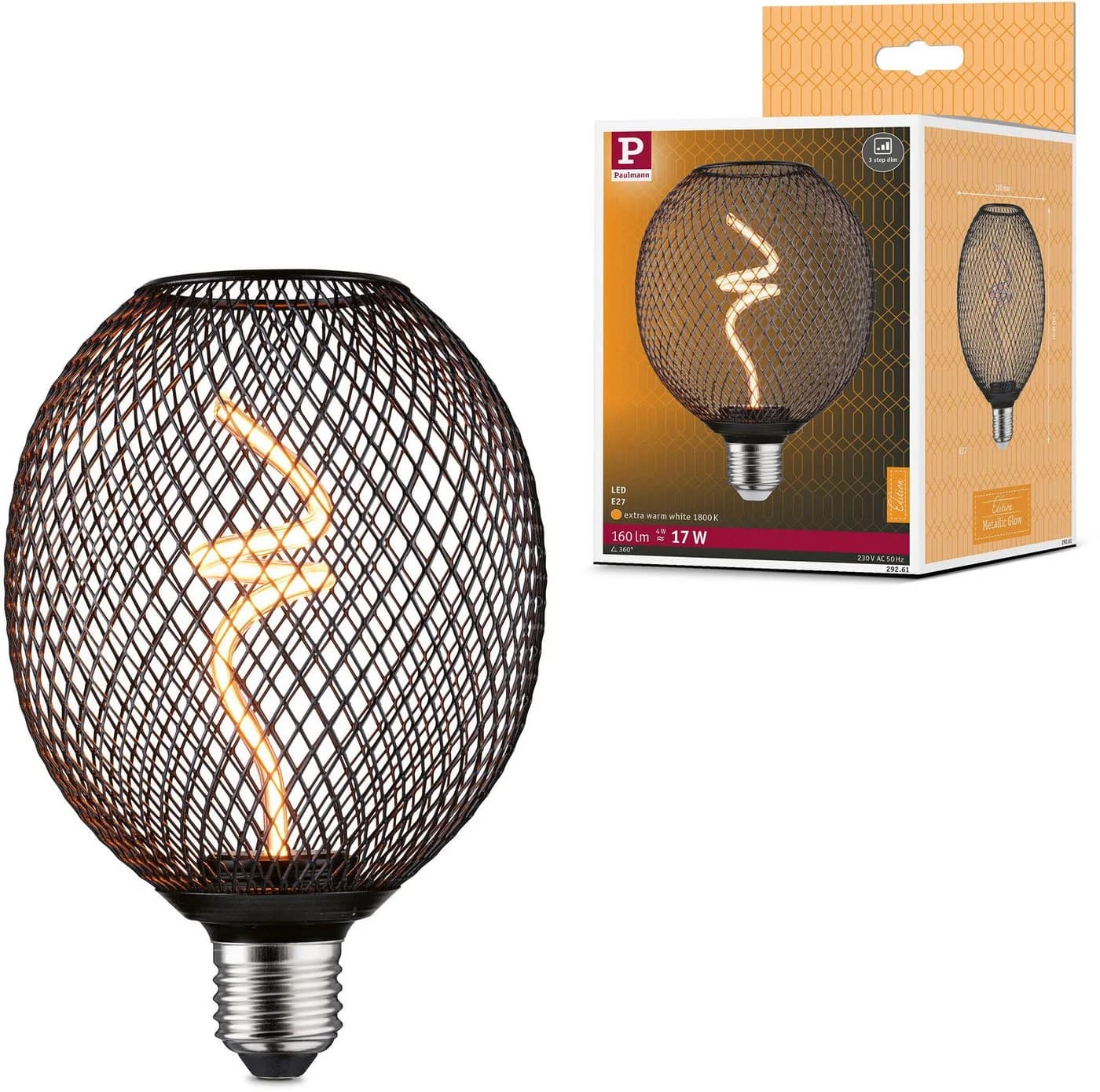 Paulmann LED-Leuchtmittel Metallic Glow Schwarz E27 Dimmbar Globe - Bild 2