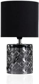 Pauleen Tischleuchte Crystal Glow Schwarz Grau Glas Stoff E14 Bild 1