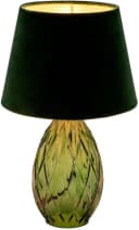 PAULEEN Tischleuchte Crystal Velvet Grün Glas Samt E14 Bild 3