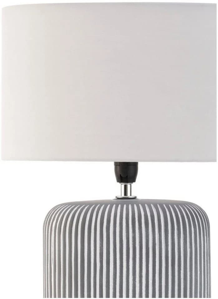 Pauleen Tischleuchte Pure Shine Grau Weiß E14 Stoff Keramik - Bild 3