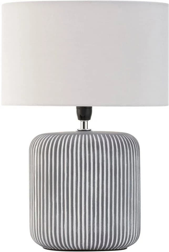 Pauleen Tischleuchte Pure Shine Grau Weiß E14 Stoff Keramik - Bild 4
