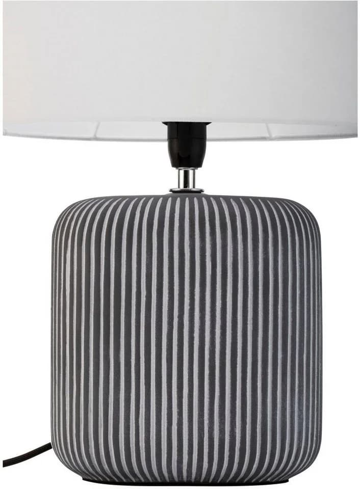 Pauleen Tischleuchte Pure Shine Grau Weiß E14 Stoff Keramik - Bild 5