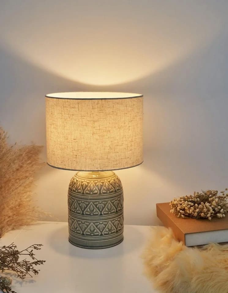 Pauleen Tischleuchte Tender Pearl Beige Stoff/Keramik E14 - Bild 2