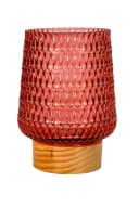 PAULEEN LED Tischleuchte Rose Glamour Mobile Rosa Glas Holz Bild 1