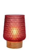 PAULEEN LED Tischleuchte Rose Glamour Mobile Rosa Glas Holz Bild 3