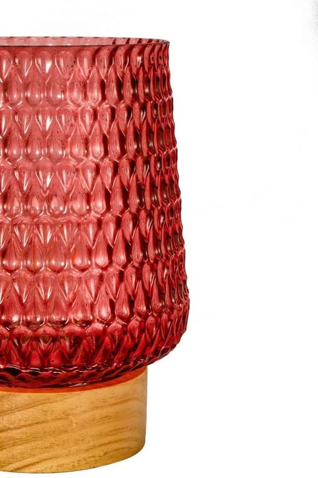 PAULEEN LED Tischleuchte Rose Glamour Mobile Rosa Glas Holz - Bild 4