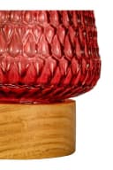 PAULEEN LED Tischleuchte Rose Glamour Mobile Rosa Glas Holz Bild 5