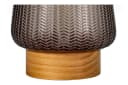 PAULEEN LED Tischleuchte Fancy Glamour Taupe Glas Holz Bild 5