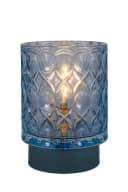 PAULEEN LED Tischleuchte Chic Glamour Blau Glas Metall Bild 3
