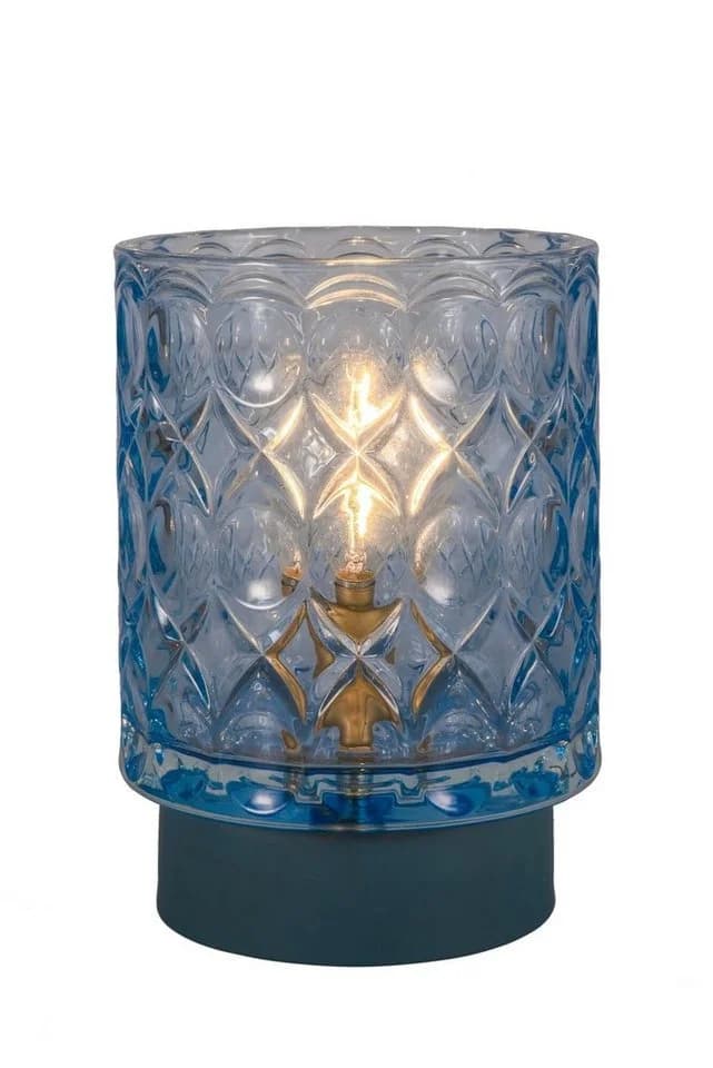 PAULEEN LED Tischleuchte Chic Glamour Blau Glas Metall - Bild 3