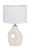 PAULEEN Tischleuchte Pure Crush Weiß/Beige Keramik Stoff E14 Bild 1