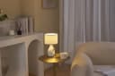 PAULEEN Tischleuchte Pure Crush Weiß/Beige Keramik Stoff E14 Bild 3