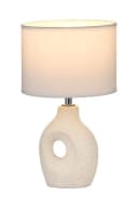 PAULEEN Tischleuchte Pure Crush Weiß/Beige Keramik Stoff E14 Bild 4