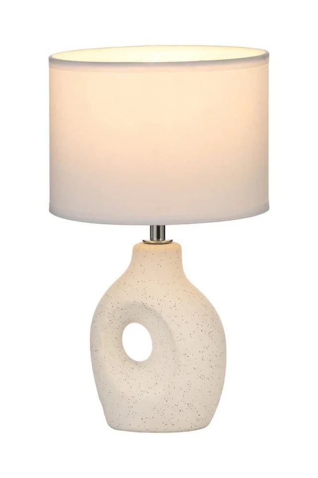 PAULEEN Tischleuchte Pure Crush Weiß/Beige Keramik Stoff E14 - Bild 4