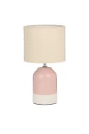 PAULEEN Tischleuchte Sandy Glow Keramik Stoffschirm Rosa Beige Bild 2