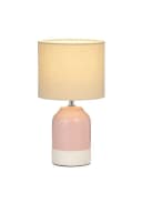PAULEEN Tischleuchte Sandy Glow Keramik Stoffschirm Rosa Beige Bild 3