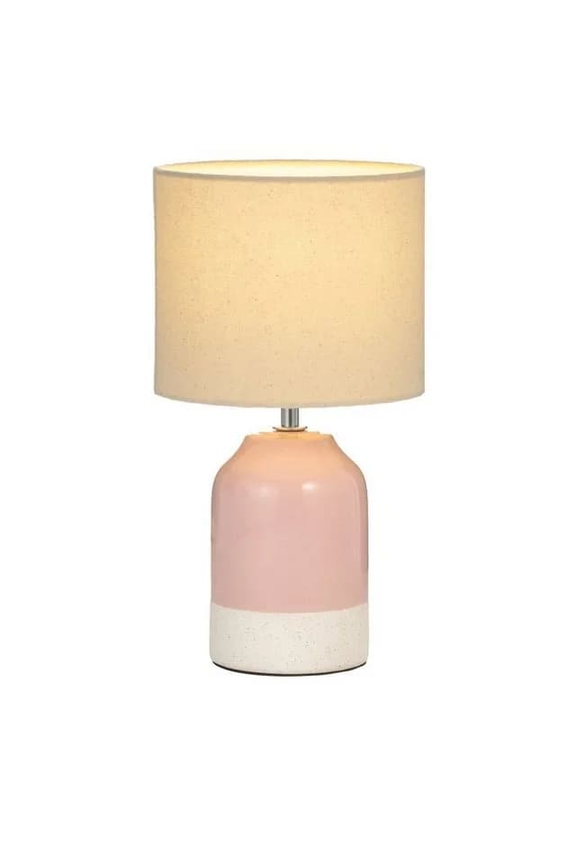 PAULEEN Tischleuchte Sandy Glow Keramik Stoffschirm Rosa Beige - Bild 3