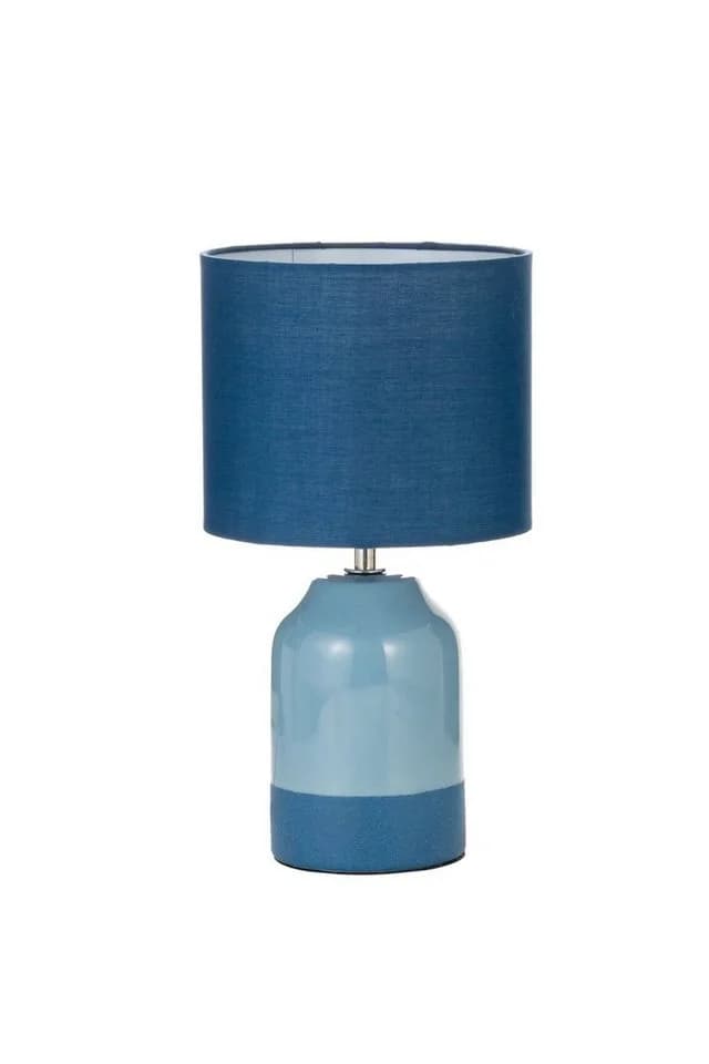 PAULEEN Tischleuchte Sandy Glow Keramik Stoffschirm Blau - Bild 2