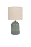 PAULEEN Tischleuchte Sandy Glow Keramik Stoffschirm Grün Beige Bild 2