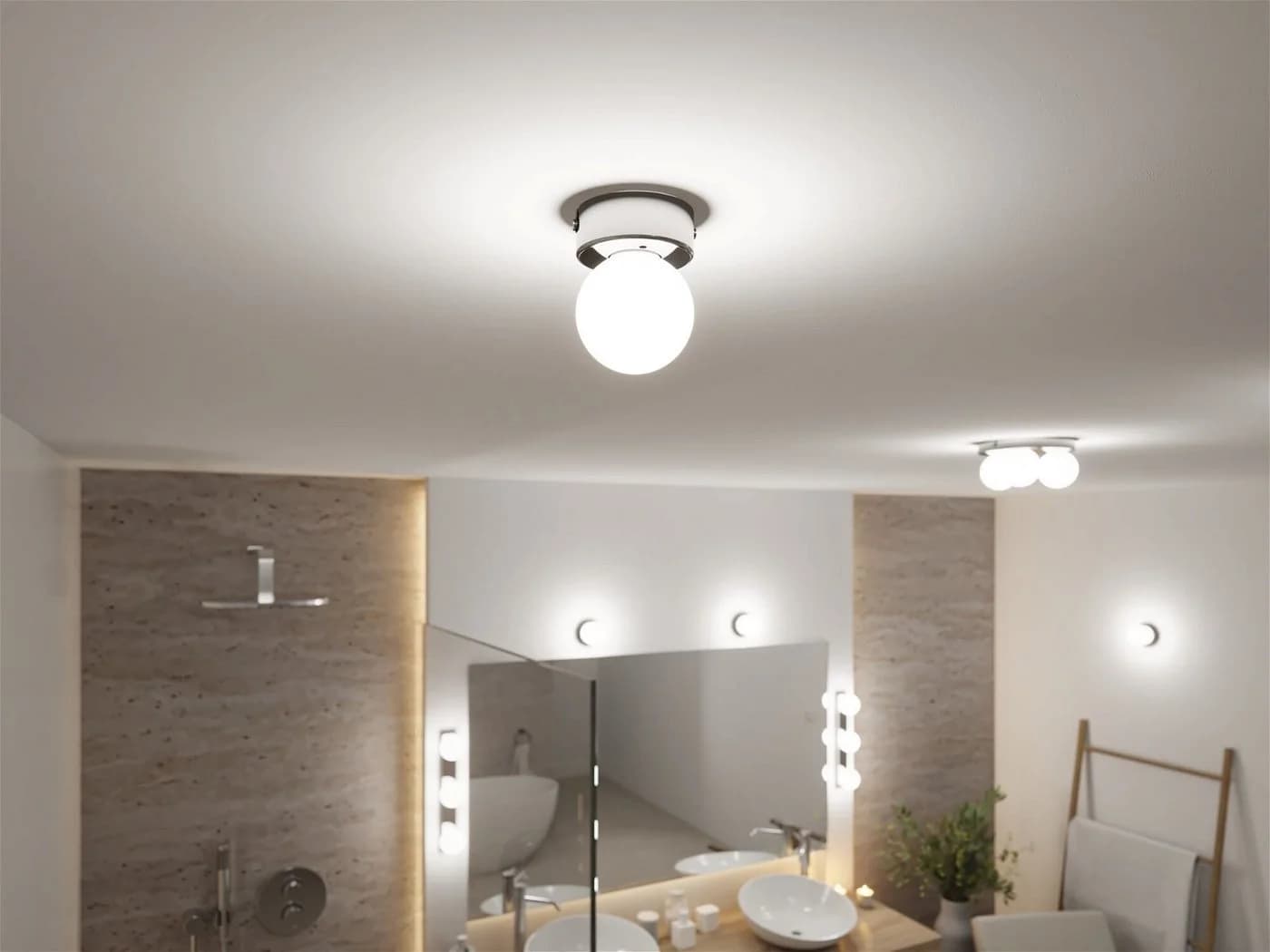 Paulmann Deckenleuchte Selection Bathroom Gove IP44 Satin Glas Metall