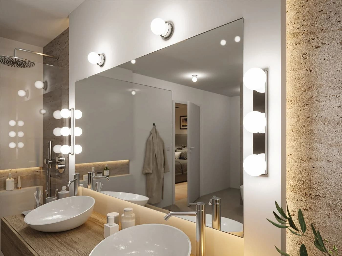 Paulmann Deckenleuchte Selection Bathroom Gove IP44 Satin Glas Metall - Bild 5