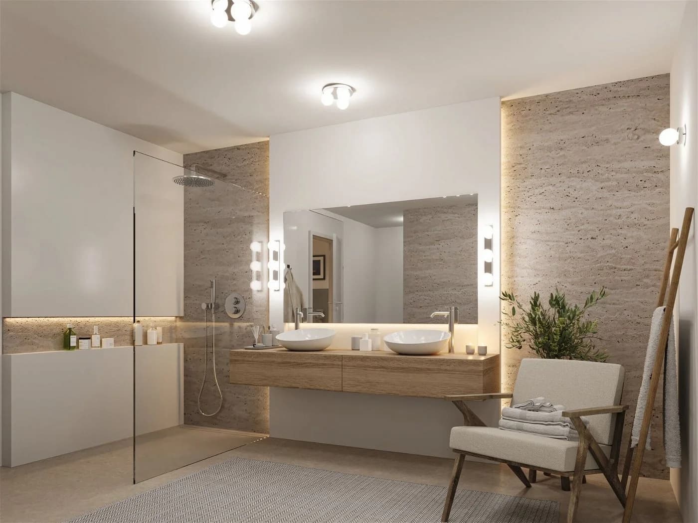 PAULMANN Selection Bathroom Gove Deckenleuchte 3-flammig IP44 Weiß/Glas - Bild 5