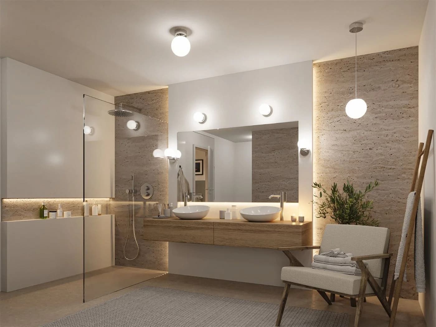 PAULMANN LED Deckenleuchte Selection Bathroom Gove Weiß Chrom IP44