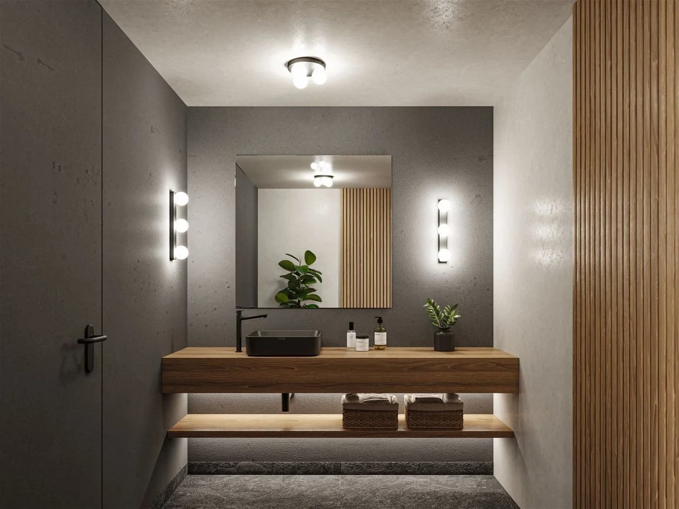 PAULMANN Deckenleuchte Selection Bathroom Gove IP44 Schwarz/Weiß Glas Metall