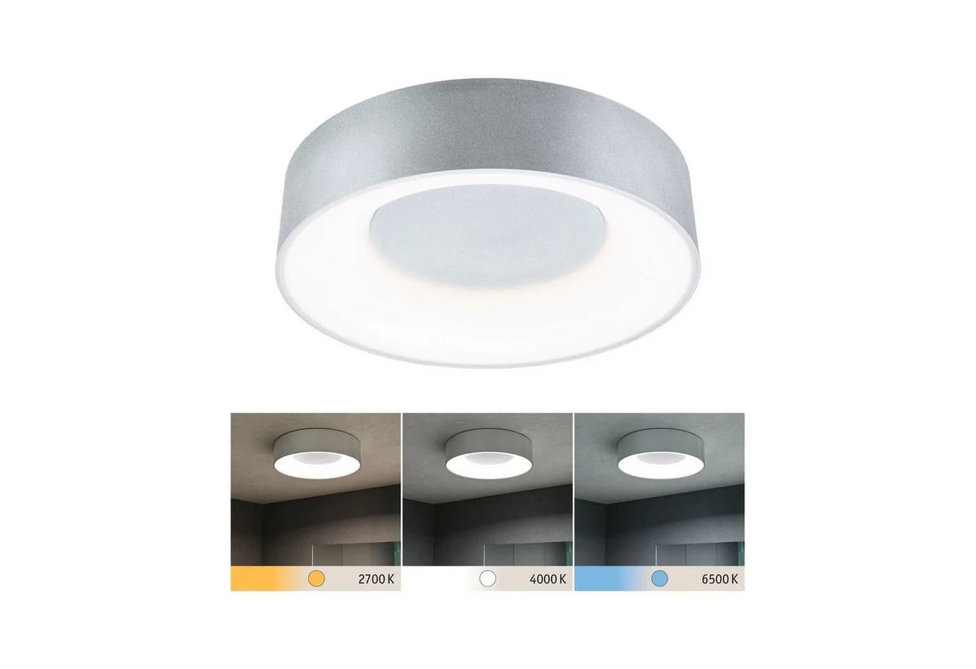 PAULMANN LED Deckenleuchte Selection Bathroom Casca Grau Aluminium IP44 - Bild 3