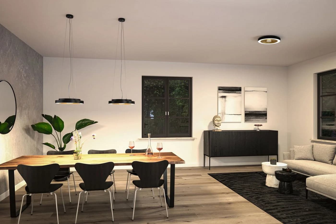 PAULMANN LED Deckenleuchte Volea Gold Schwarz Dimmbar IP44