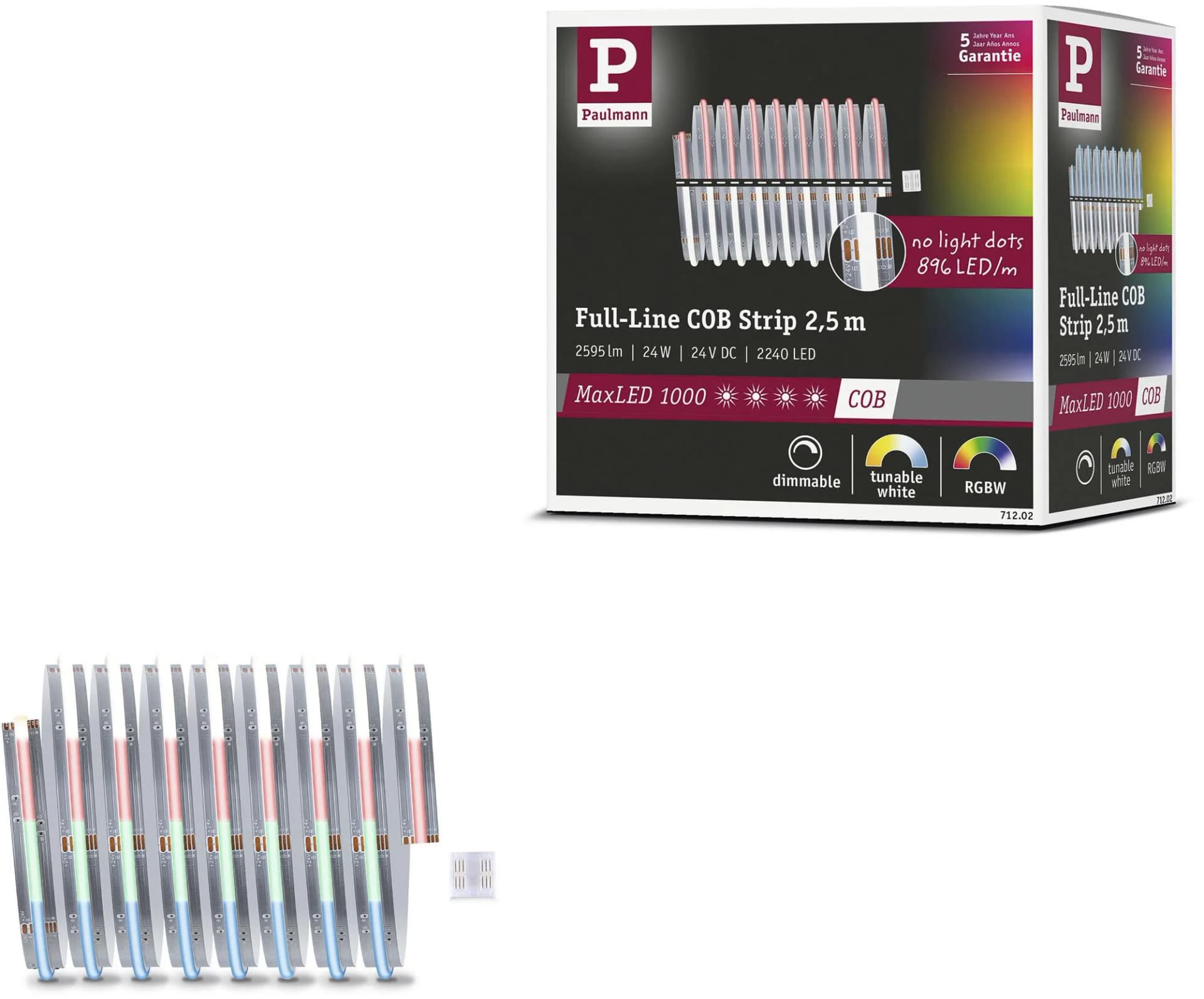 PAULMANN MaxLED 1000 LED Strip Full-Line COB 2,5m Silber RGBW