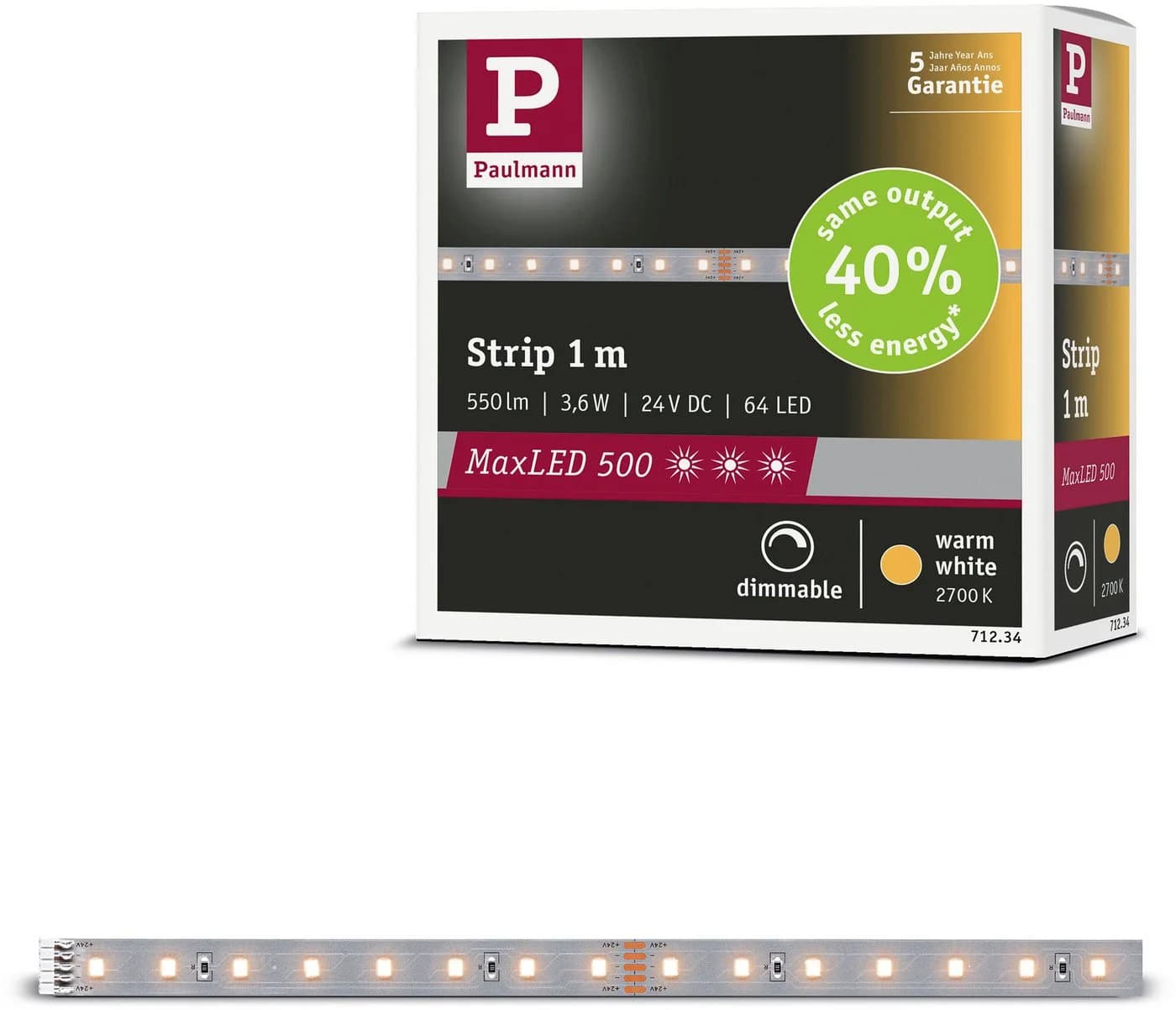 Paulmann MaxLED 500 LED-Streifen Warmweiß 1m Silber - Bild 2