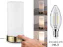 PAULMANN Nachttischlampe Pinja Weiß Messing Touch-Schalter E14 Bild 4